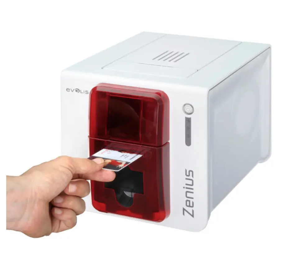 Personnalisation de haute performance Evolis Prix d'usine Zenius Imprimante de cartes PVC la plus fiable Imprimante de cartes d'identité simple face