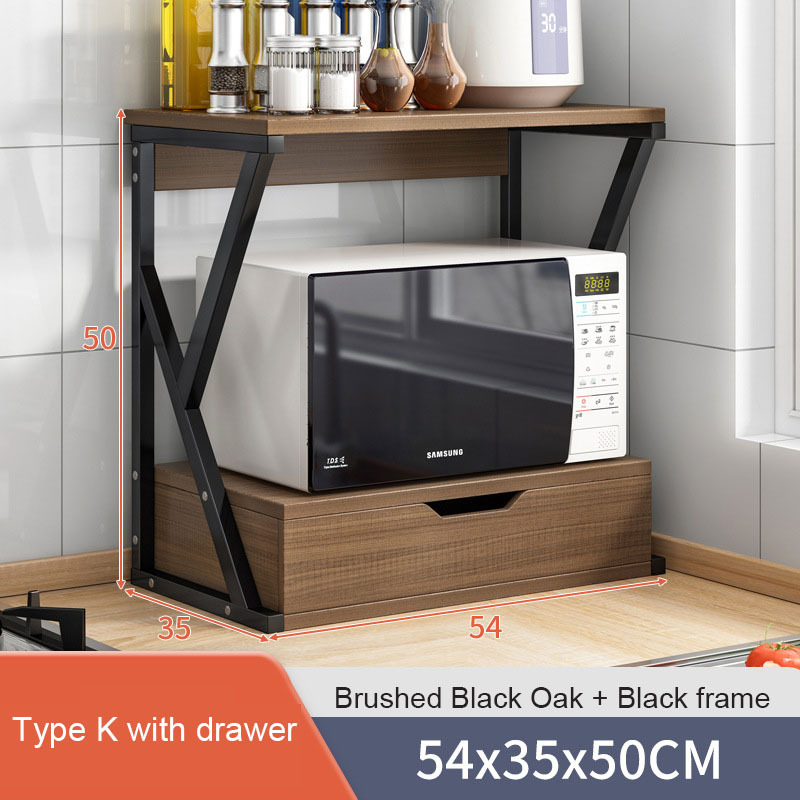 Brushed black oak black rack with bucket