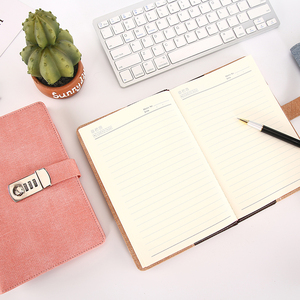 Hot Sale A5 Spiral <strong>Notebook</strong> Password Lock Canvas Notepad Hardcover Business Dairy <strong>Notebooks</strong> Students Office Use Gift Paper PU