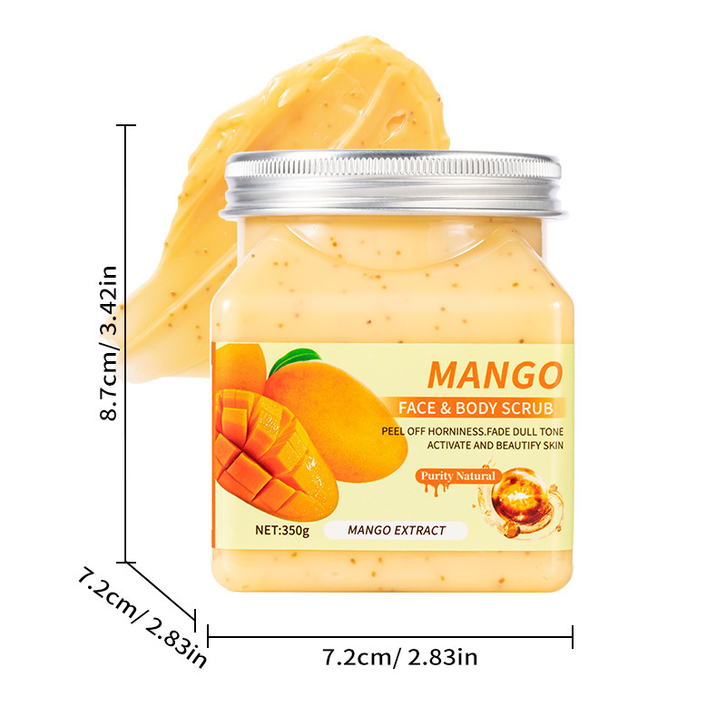 Mango scrub 350g-box quantity 72 bottles