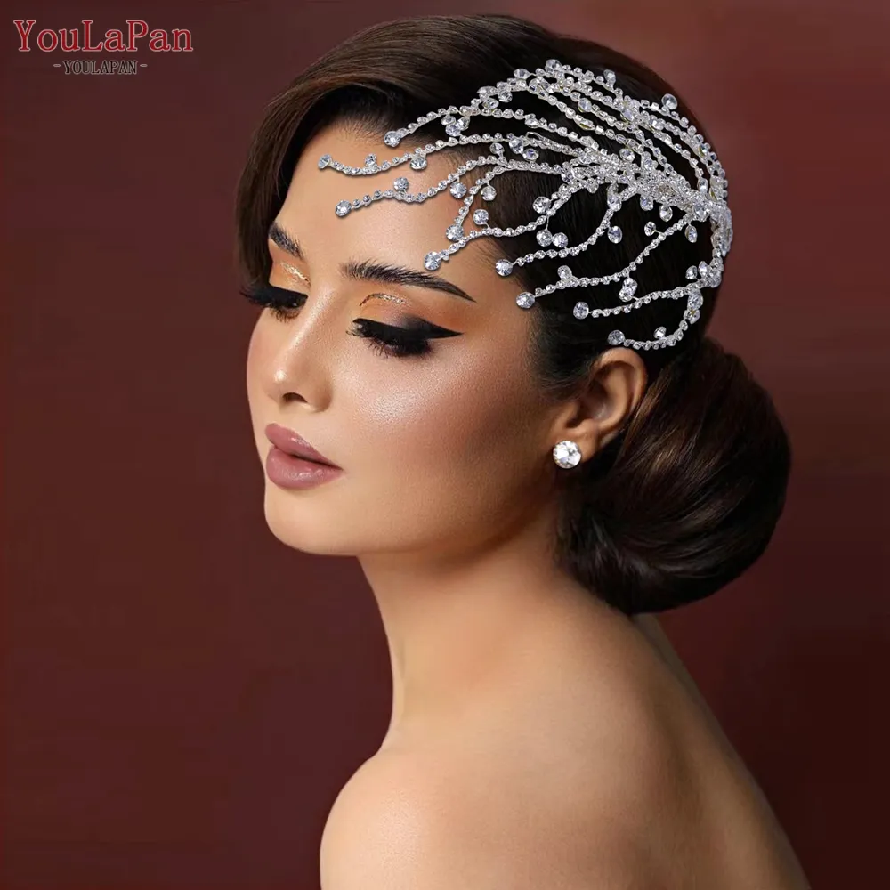 YouLaPan HP562 Beautiful Bridal Headwear Shiny Rhinestone Vine Hair Comb Women Important Occasion Wedding Party Hair Accessories