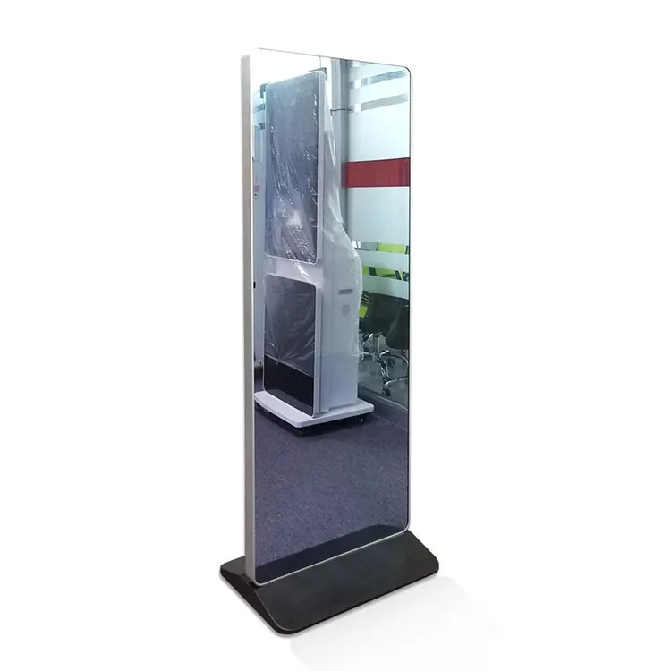 Напольный полноъярусный интерактивный волшебный зеркальный рекламный плеер, киоск с мультисенсорным экраном для центра обслуживания одежды
