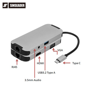 Multiport Docking Station Usb c to hdmi Hdtv Cable Gigabit Ethernet 3.5mm <strong>Audio</strong> Jack <strong>Adapter</strong> <strong>5</strong> in <strong>1</strong> Type c Hub for Mobile Tablet - Product Image 4