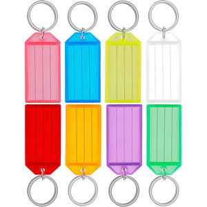 10-50 ชิ้นพลาสติกที่มีสีสันพวงกุญแจ <span class=keywords><strong>Key</strong></span> แยกแหวนสําหรับ DIY หมายเลขกระเป๋าเดินทางแท็ก ID ป้ายชื่อแท็ก