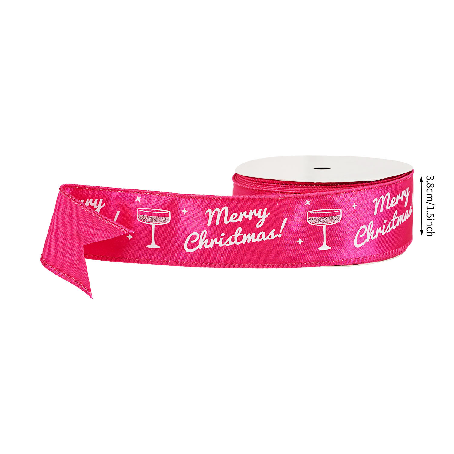 Pink merry christmas-3.8cm