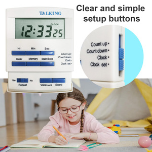 Nützliche automatische Wiederholung funktion Laute und klare Stimme Englisch sprechender Countup-und Countdown-Timer mit Uhren anzeige - Product Image 4