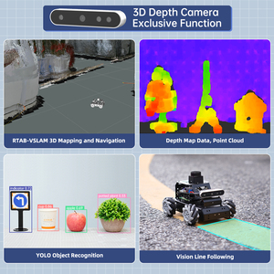 Kit de coche robot Hiwonder MentorPi M1 ROS2 con rueda Mecanum, Lidar y cámara de profundidad 3D SLAM Raspberry Pi 5 Kits robóticos