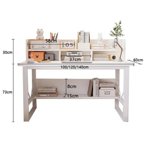 Escritorio moderno para ordenador, estantería integrada, escritorio de oficina sencillo a la moda para el hogar, mesa de estudio estable para empleados, práctico de madera - Product Image 5