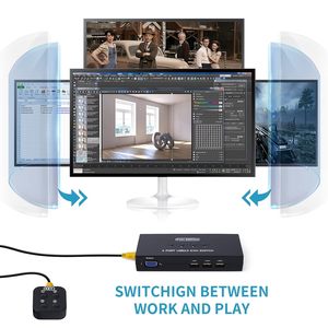VGA <strong>KVM</strong> <strong>Switch</strong> 4 Port, USB VGA <strong>KVM</strong> Switcher for 4 Computers Share <strong>1</strong> Monitor <strong>3</strong> USB Devices Keyboard Mouse Scanner Printer