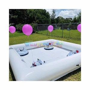 สนามกีฬาเป่าลมสีขาวสำหรับเด็กแผ่นยางรถกันกระแทกพร้อมแผ่นปูสำหรับเด็ก - Product Image 1