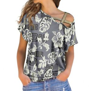 Polynesian Hawaii Tribe Pattern Flora Print Customize Your <strong>Image</strong> Ladies' Blouses &amp; <strong>Tops</strong> Plus Size Women Clothes T-shirt - Product Image 3