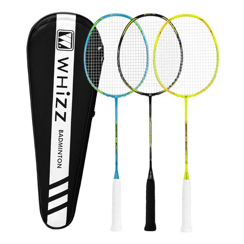 Raquete de badminton whizz modelo x7, leve, alta tensão, profissional, de carbono