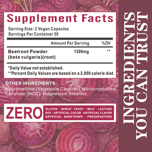 Capsules en poudre d'extrait de betterave biologique à base de plantes <span class=keywords><strong>Capsule</strong></span> de betterave pour le soutien de l'endurance énergétique Supplément pour la pression artérielle - Product Image 4