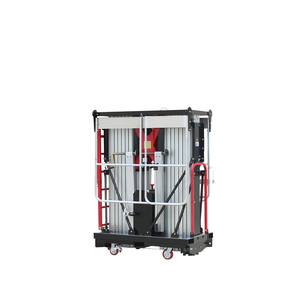 Plataforma elevadora de aleación de aluminio de doble mástil de suministro de fábrica 8m 10m 12m Altura 150kg Capacidad de carga Nueva condición Tipo de eslinga de cadena - Product Image 1