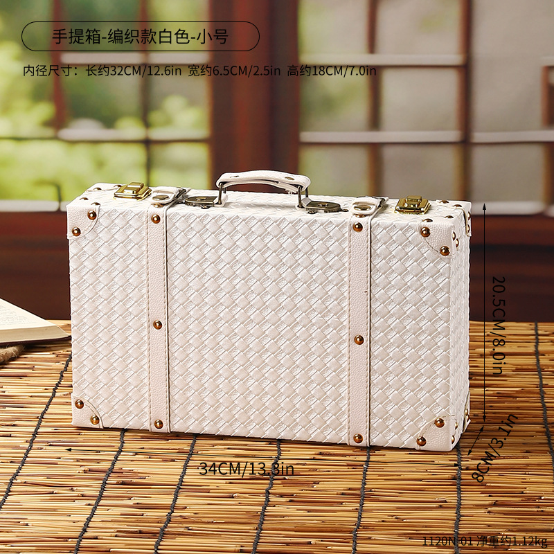 1120N-01 Maleta - Tejido Blanco - Pequeña