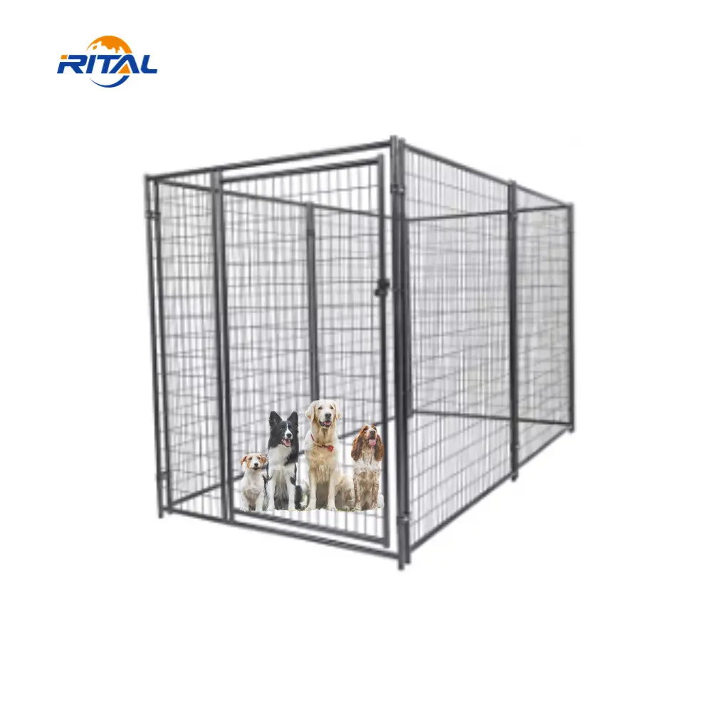 Jaula de metal de alta calidad para perros, cerca de malla de alambre para perros grandes, plegable, transparente, para exteriores