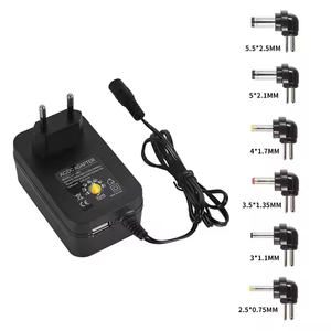 Fuente de alimentación de salida de CC de 3-12V y 12V de voltaje múltiple ajustable de 30W, entrada de CA de 100-240V con 6 adaptadores de enchufe opcionales, adaptador de cargador LED - Product Image 4