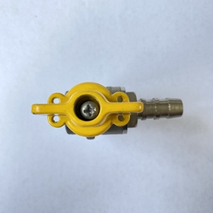 BOTE OEM BT3022质量1/2 "公 * 软管连接器镀镍角黄铜气体控制球阀，带螺纹黄色手柄