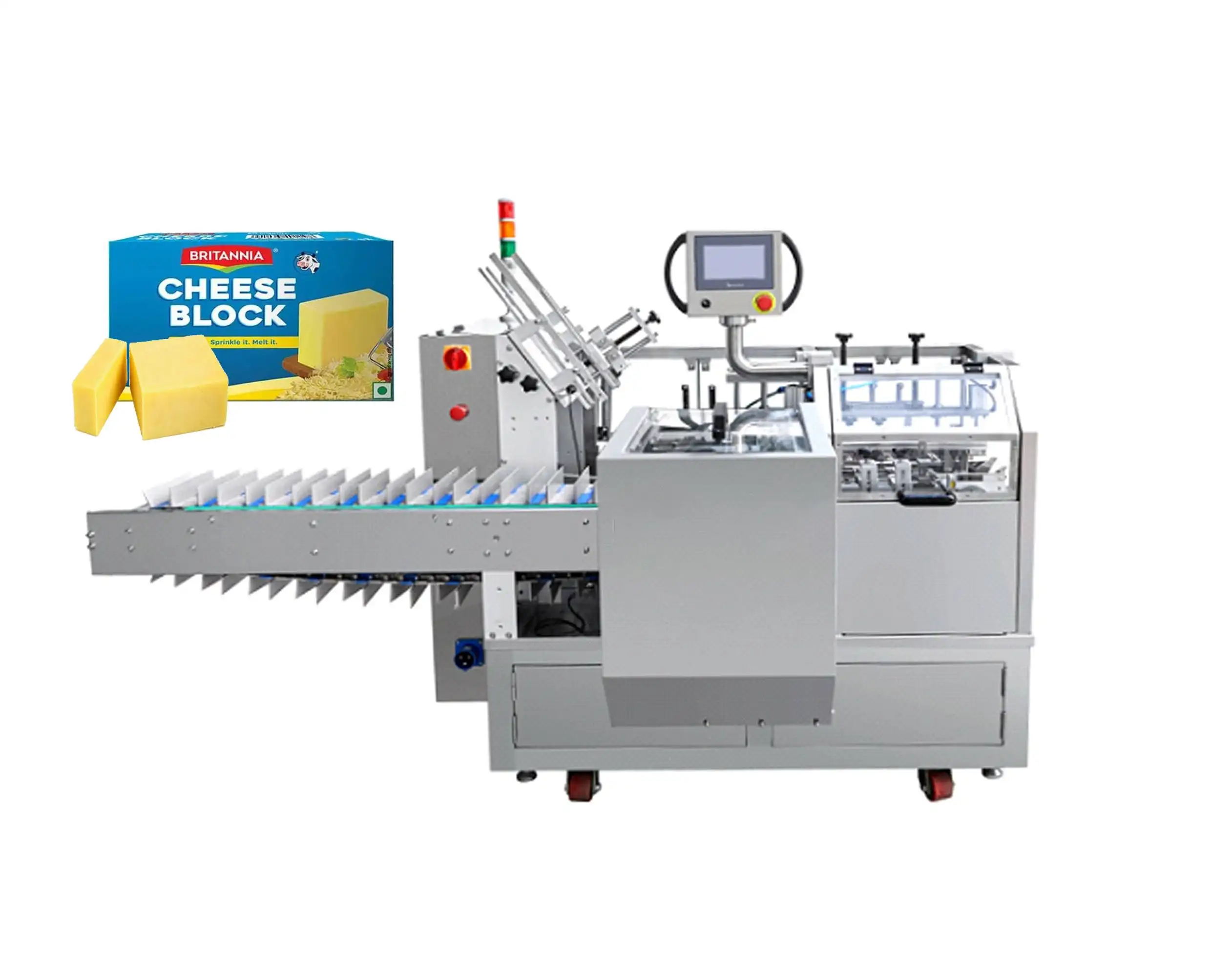 Automatische horizontale Milchblock-Käse-Cheddar-Verpackungs maschine Papierbox-Kartonfluss-Füllverpackungs-Verpackungs maschine