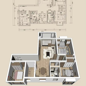 Diseño de interiores moderno de servicio completo para villas de lujo y salas de exposición con diseños a medida, renderizado 3D y selección FF & E - Product Image 1
