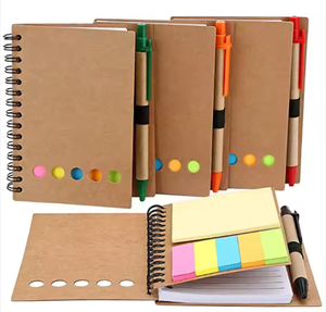 Custom Logo Kraft Spiral <strong>Notepad</strong> with Pen <strong>Memo</strong> Sticky Notes Eco Kraft Paper Note Pads Wire-O <strong>Notebook</strong> With Pen and Sticky Pads - Product Image 1