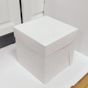 12x12x6 Bottom and Separate Lids Style White Cardboard Paper Cake Box Cake Packaging Box Custom Bakery <strong>Boxes</strong> - Product Image 4