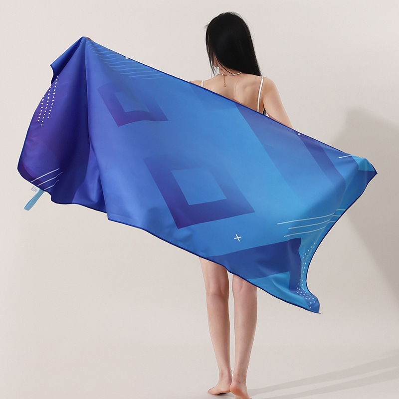 Géométrie bleue (velours double face)