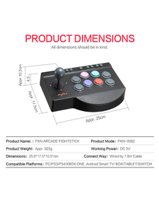 PXN 0082 12 botones Turbo Marco USB Arcade Stick controlador de juego para PC/PS3/PS4/XBOX ONE/XBOX 360/interruptor - Product Image 4