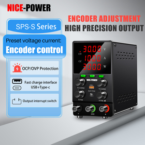 尼斯电源SPS3010S台式DC电源30V 10A通用电池充电12V 24V USB/C型电源18w精密编码器旋钮 - Product Image 3