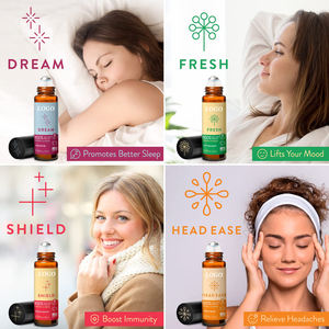 Private Label 100% Pure and Natural Set of 4 Roll-On Essential <strong>Oil</strong> Blends <strong>for</strong> Sleep Mood Immunity and <strong>Headaches</strong> <strong>Oil</strong> - Product Image 5