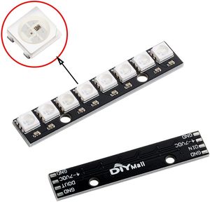 Black WS2812 5050 LED Light Stick WS2812B 5050 Full Color RGB LED modulo driver integrati per ESP32 decorazione della casa di illuminazione - Product Image 4