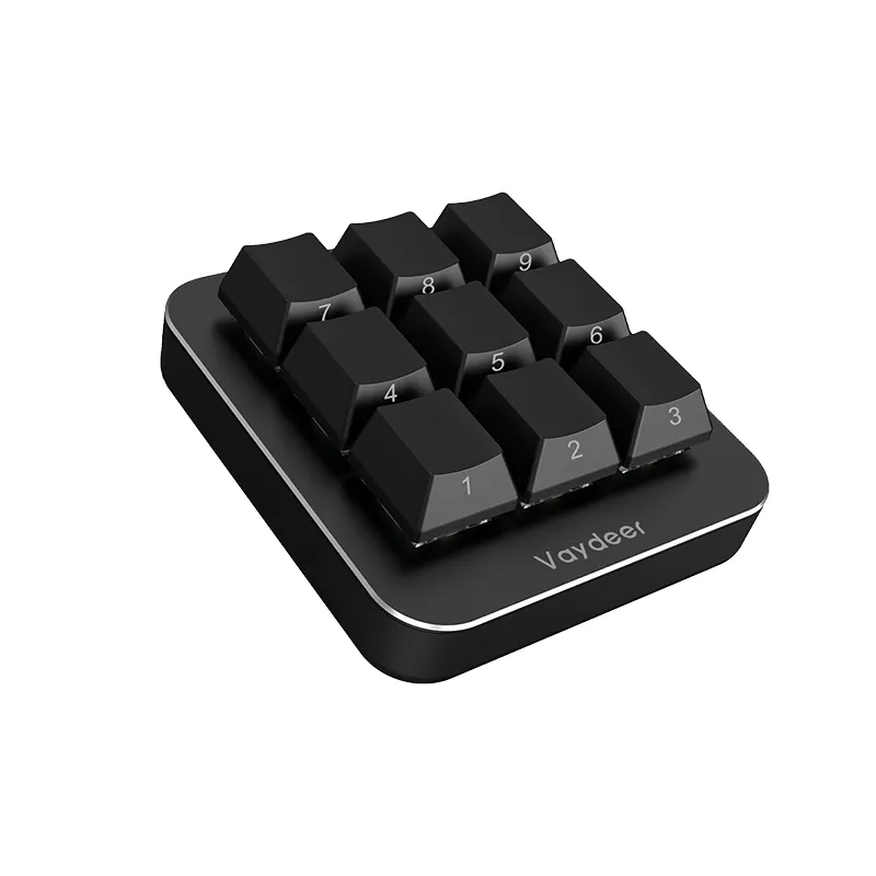 Keyboard Komputer Mini Satu Tangan, Keyboard Gaming Berkabel Mekanis Studio Cerdas Kecil dengan 9 Tombol Yang Dapat Diprogram Sepenuhnya