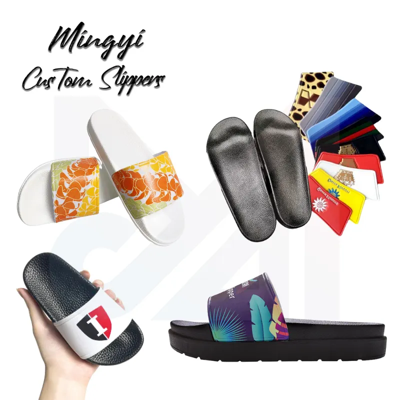 2023 Custom Printed Logo Slipper Designer 3D Printed Rubber Slippers Slides Men's Custom Slippers Sandals Unisex Big Size
