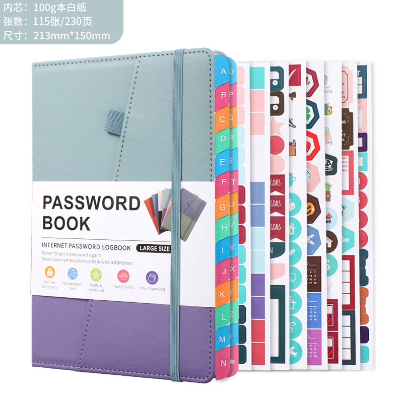 Livre de gestion-bleu+violet+8 autocollants de planification