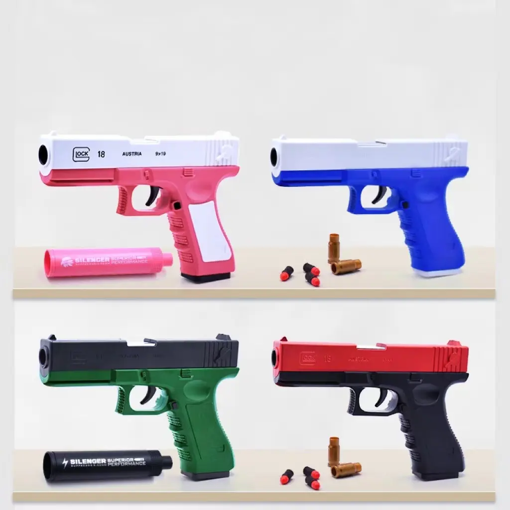 Hot Selling G18 Soft Bullet Toy Gun Soft Bullet Gun Met Shell Ejection Pistool Speelgoed Schuimblaster Voor Kinderen