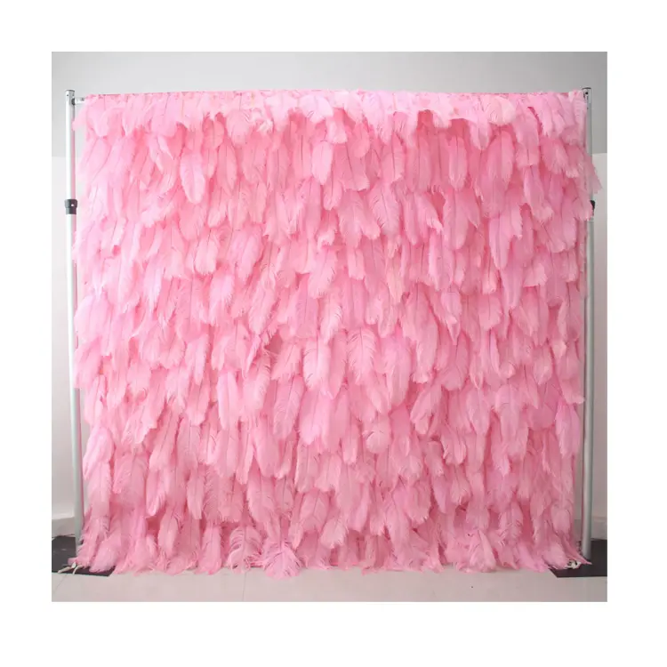 3D artificiale floreale sfondo fiore parete decorazione di lusso fiore sfondo decor parete matrimonio rosa chiaro piuma parete