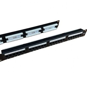 19英寸机架UTP RJ45 1U 2U CAT5E 12ports 24端口48端口网络配线板Cat6，用于局域网电缆应用中的梯形插孔 - Product Image 3