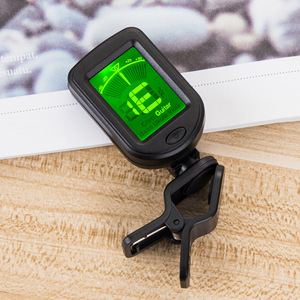 Accesorios para instrumentos de cuerda Sintonizador digital cromático Pantalla LCD Mini sintonizador giratorio para guitarra