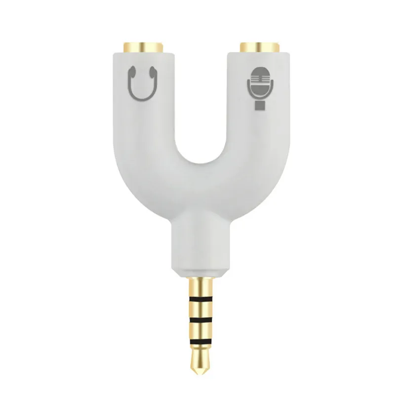 U Shaped Audio Splitter 3.5mm Jack Audio Adapter Cable For Phone