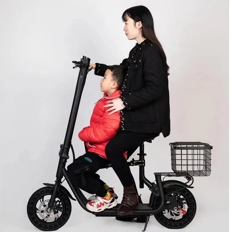 Nuevo diseño de la potencia nominal del motor 350W 36V bicicleta eléctrica con los niños asiento 12 pulgadas ruedas scooter Eléctrico