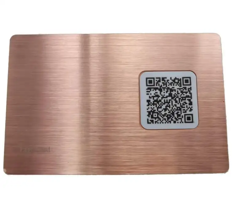 Матовая Черная Нержавеющая Сталь Rfid Nfc металлическая гибридная одна карта бесконтактная металлическая визитная карточка Nfc с QR-кодом