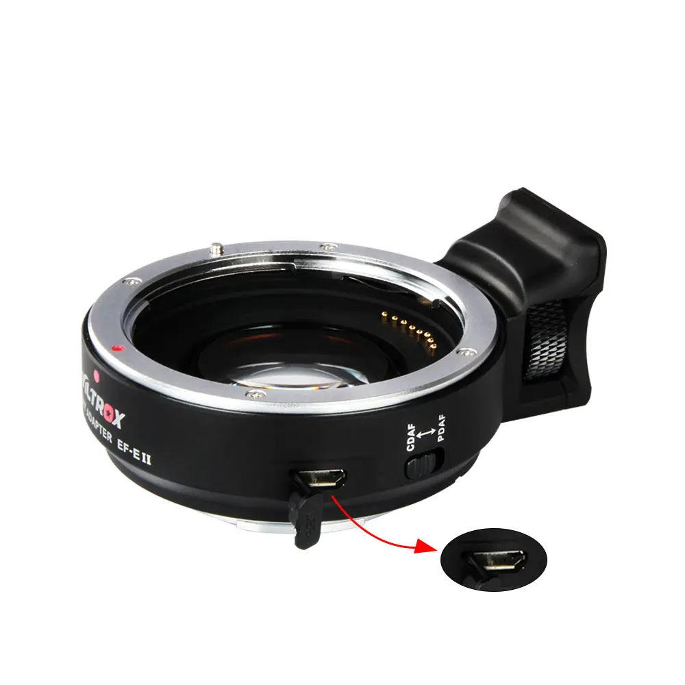 Viltrox EF-E II adattatore per obiettivo Booster di velocità con riduttore di messa a fuoco automatica per obiettivo Canon EF EOS per fotocamera Sony A9 A7 II A7RIII A7SII A6500