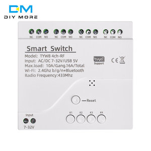 Tuya Smart Wifi Motor Switch Module DC7-32V RF 433 radiocomando 4 canali relè di Inching per Alexa Google Home