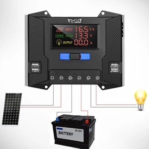 Controlador de Panel Solar de 50V CC, regulador doble, USB Dual, pantalla colorida HD, 20A, 30A, 40A, 12V, 24V, PWM, controlador de carga Solar PV - Product Image 1