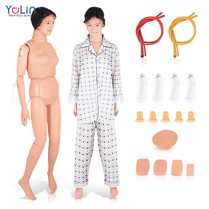 Maniquí médico para entrenamiento, modelo de Maniquí de enseñanza de entrenamiento médico de PVC para mujer para enseñar en la Escuela de Medicina de enfermería