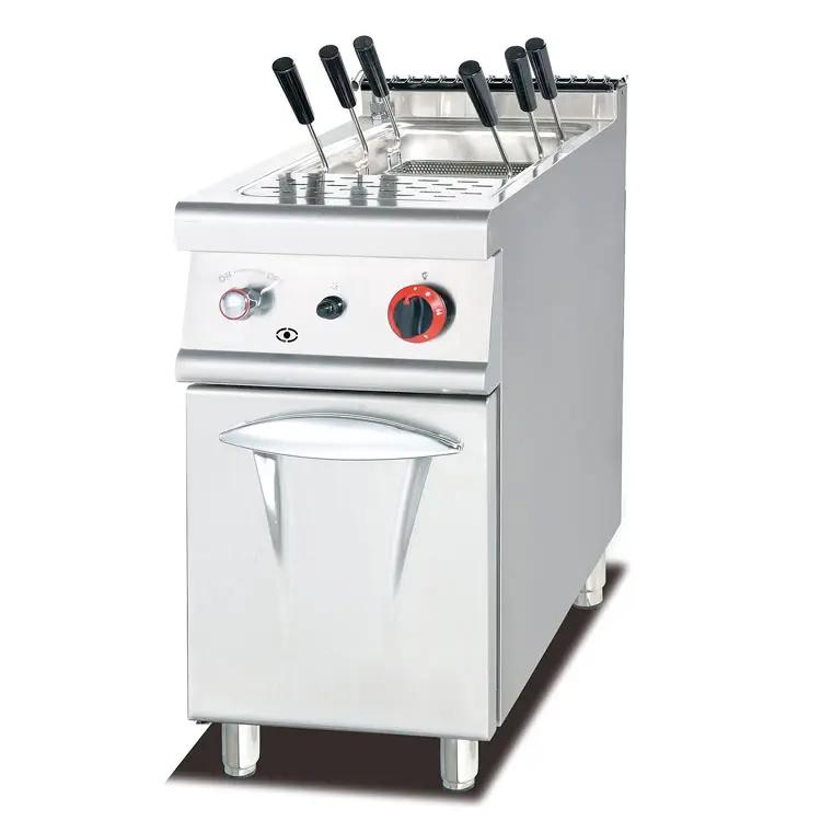 Équipement de cuisine industriel autoportant chaudière à pâtes à réservoir unique cuiseur à pâtes électrique avec armoire en acier inoxydable