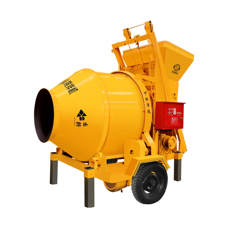 Tự cho ăn rơi loại tipper trống bê tông DIESEL Power Mixer jzc350 trống di động trộn bê tông