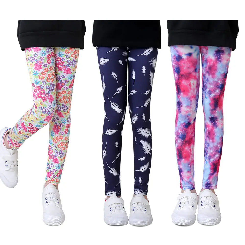 3-12 anni ragazze Tie Dye Stretch Leggings stampa fantasia Leggings bambini ragazza estate pantaloni sportivi per ragazze