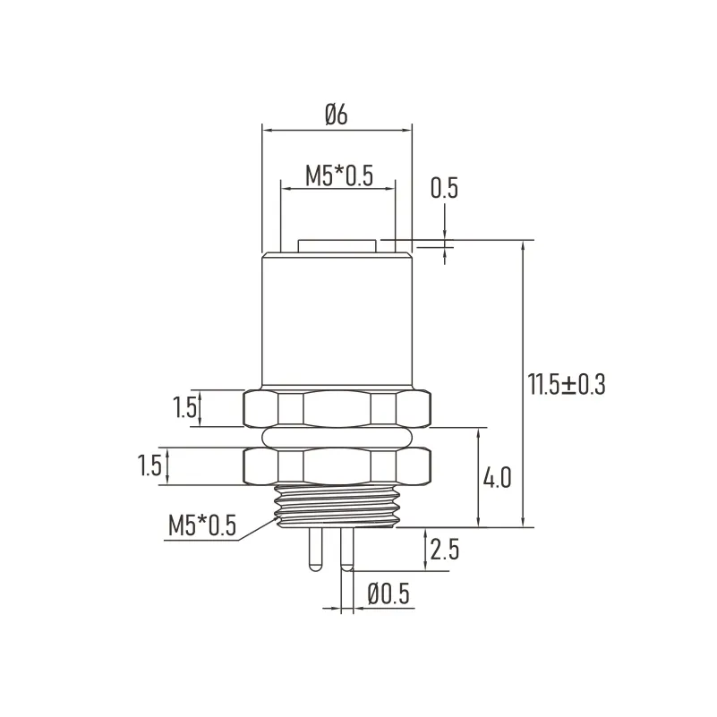 3 pin 4 pin kode M5 konektor kabel pemasangan Panel M5 konektor dudukan Panel A kode 3/4pin dudukan belakang wanita dengan Terminal PCB