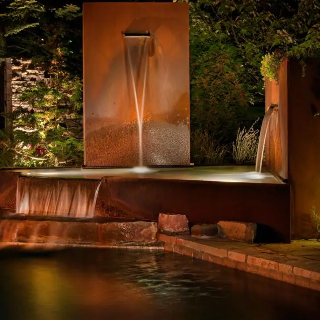 Landscape fountain with pump outdoor garden home supplier,Corten Steel Water Feature